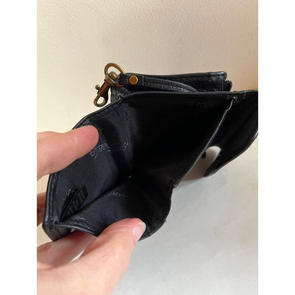 Fossil Keyper Black Leather Tri-fold Wallet ID Key Fob Clutch - Picture 8 of 10